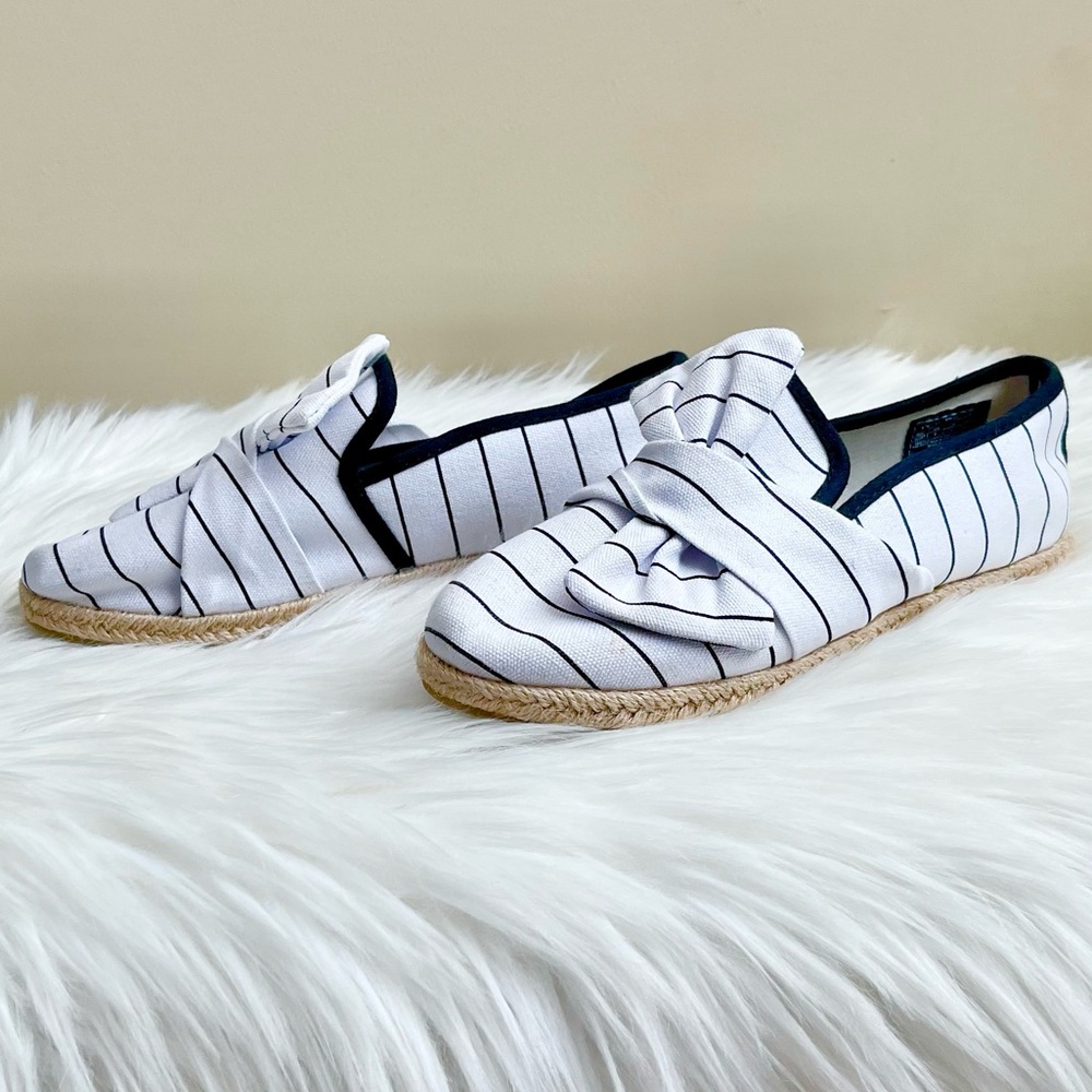 Nautica Blue & White Stripe Bow Espadrille - Picture 4 of 7